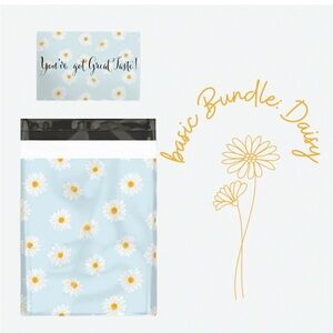 BUNDLE SET🌼 10 blue daisy Poly Mailers 10 x 13 inch & 10 thank you cards